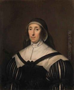 Portrait of Lady Palmer, half-length, in a black dress with a white collar