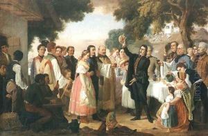 Poet Csokonai at the Wedding 1869 by Janos Janko