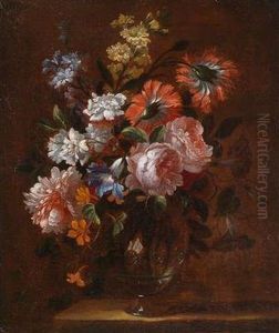 Two Still Lifes Of Flowers by Pieter Casteels