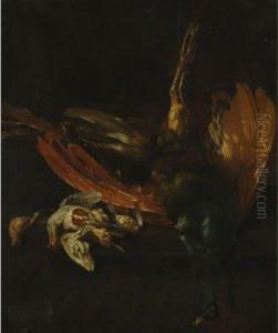 Still Life Of Game Birds On A Ledge by Pieter Casteels