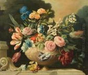 Still Life Of Flowers In A Classical Vase by Pieter Casteels