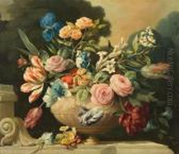 Still Life Of Flowers In A Classicalvase - view 1