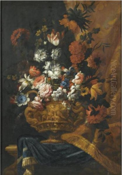 Still Life With Flowers In An Elaborate - view 1