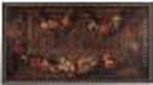 A Garland Of Flowers Adorning A Classical Frieze