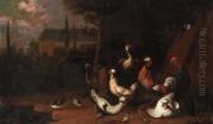 Poultry In A Farmyard by Pieter Casteels
