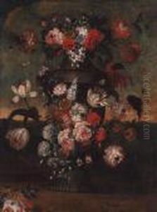 Flowers In An Urn In A Landscape Flowers In An Urn In A Landscape