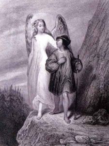Frontispiece of Le Genie du Christianisme an edition published early nineteenth century by Tony Johannot