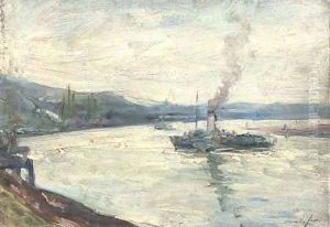 A paddlesteamer on a river
