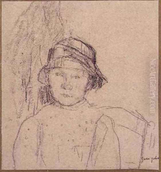 Bust of a Seated Girl with a Hat - view 1