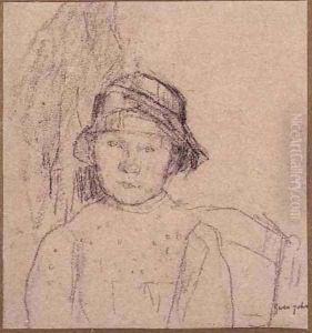 Bust of a Seated Girl with a Hat by Gwen John