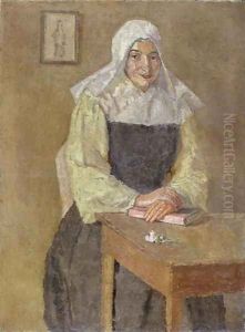 Mere Poussepin Seated at a Table by Gwen John