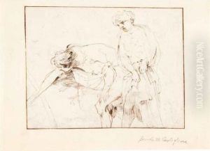 Studio Per Due Figure by Giovanni Benedetto Castiglione