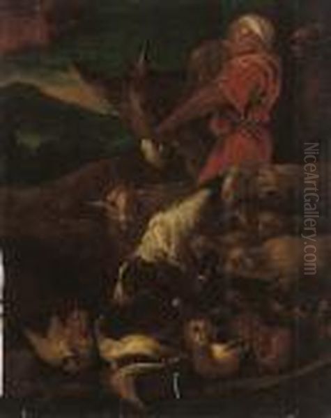 A Drover With His Flock In A Landscape - view 1