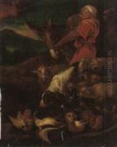 A Drover With His Flock In A Landscape