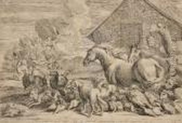 Noe Iustus, In Arca Cum Filijs Et Animantium Generibus Seruatur - view 1
