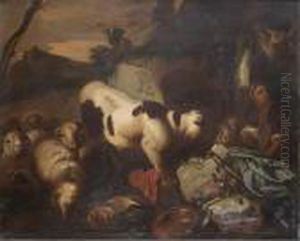 Landscape With A Herder And Their Animals Amongst Ruins Landscape With A Herder And Their Animals Amongst Ruins