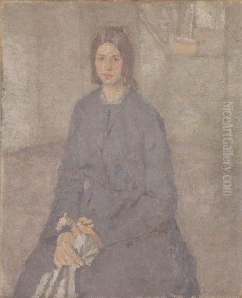 Girl Holding a Rose - view 1