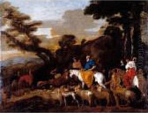 Jacob Leading The Flocks Of Laban by Giovanni Benedetto Castiglione