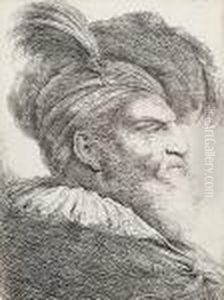 A Collection Of Head Studies by Giovanni Benedetto Castiglione