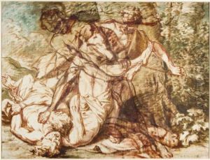 Hercules Wrestling Antaeus by Giovanni Benedetto Castiglione
