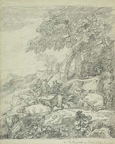 Shepherds With Their Flock - view 1