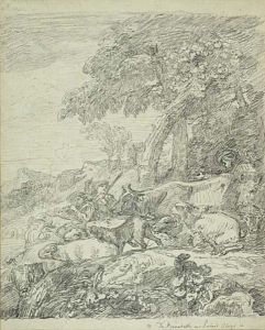 Shepherds With Their Flock by Giovanni Benedetto Castiglione