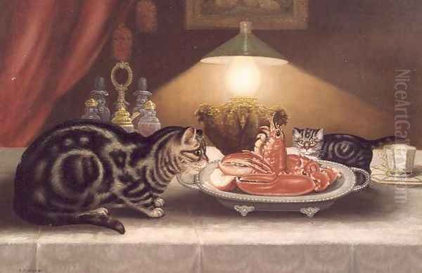 Still Life of Cats and a Lobster - view 1