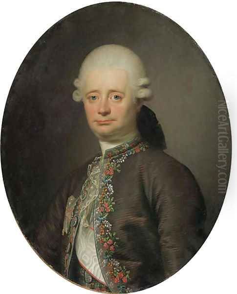 Portrait of Baron Otto Blome (1735-1803), bust-length, in a brown jacket embroidered with flowers, with the badge of an Order - view 1