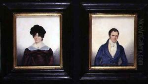 Two Portraits of a Husband and Wife in Regency Dress by G. Jackson