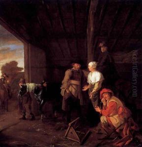 Paying the Hostess 1650-55 by Ludolf de Jongh