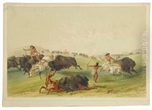 Buffalo Hunt by George Catlin
