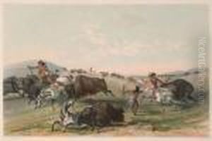 Title: Buffalo Hunt, Chase by George Catlin