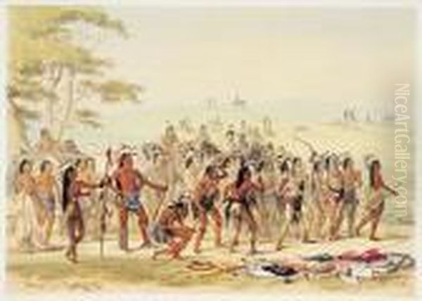 Archery Of The Mandan, Plate 24 - view 1