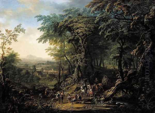 Travellers on a Forest Road - view 1