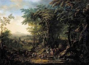 Travellers on a Forest Road by Frans Christoph Janneck