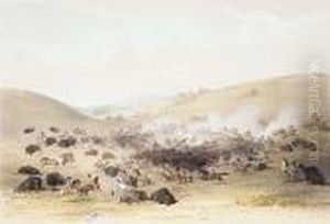 Buffalo Hunt - Surround by George Catlin