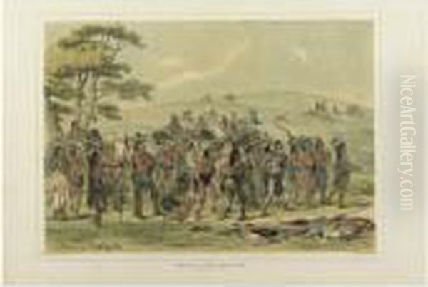Buffalo Hunt, Chase And Archery Of The Mandans - view 1