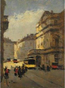 Naviglio Innevato by Achille Cattaneo
