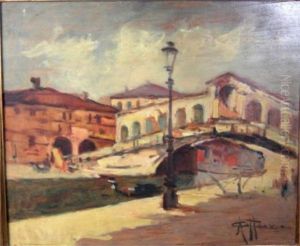 Il Ponte Di Rialto A Venezia by Achille Cattaneo