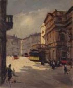 Piazza Della Scala, Milano by Achille Cattaneo