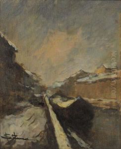 Neve Lungo Il Naviglio by Achille Cattaneo