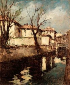 Sul Naviglio by Achille Cattaneo
