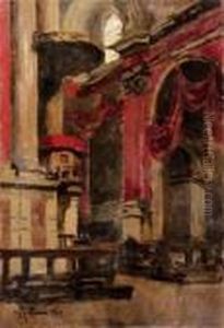 Interno Di Chiesa Milanese - 1923 by Achille Cattaneo