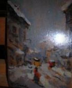 Paesaggio Innevato, Via Camonica - 1927(?) by Achille Cattaneo