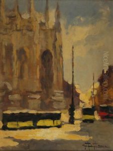 Scorcio Del Duomo Di Milano by Achille Cattaneo