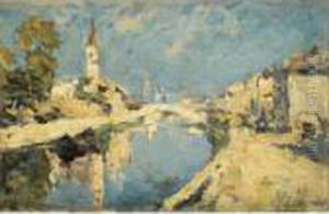 Ritorno Dalla Pesca; Il Naviglio A Milano by Achille Cattaneo