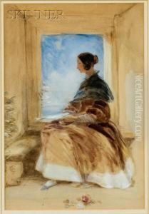 Young Woman By A Window. Young Woman By A Window.