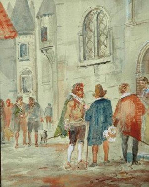 Knights Conversing Before A Tavern - view 1
