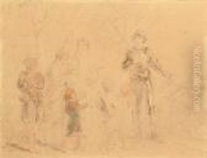 A Study Of Figures In Historical Dress.