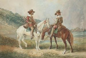 Cavaliers On Horseback. by George Cattermole